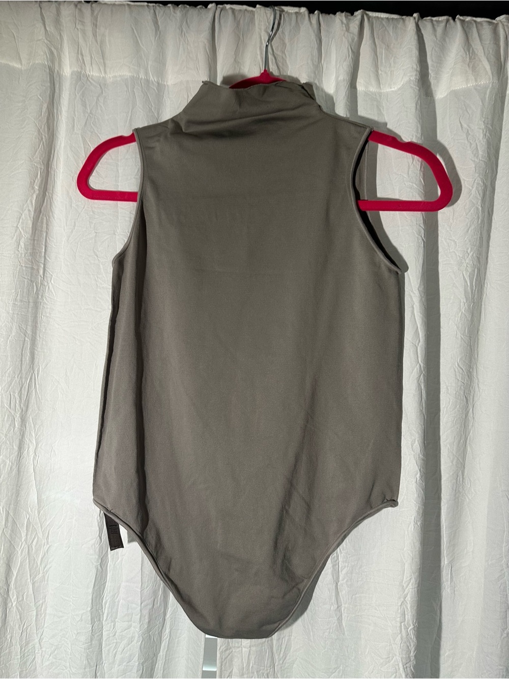 SKIMS Sleeveless Mock Neck Bodysuit in Olive Gray
